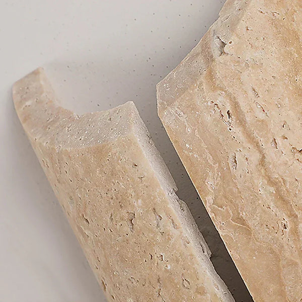 modern beige travertine cylindrical wall lamp