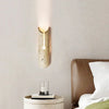 modern beige travertine cylindrical wall lamp