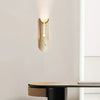 modern beige travertine cylindrical wall lamp
