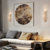 modern beige travertine cylindrical wall lamp