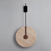 modern beige travertine disc led wall lamp