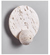 modern beige travertine disc led wall sconce