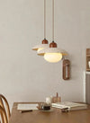 modern beige travertine disc pendant lamp 2