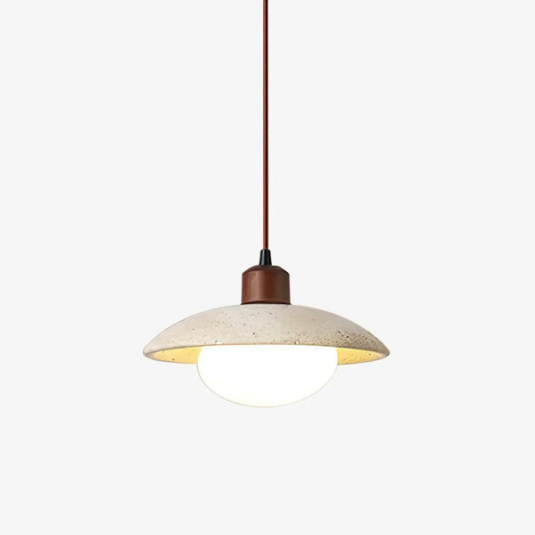 modern beige travertine disc pendant lamp 2