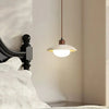 modern beige travertine disc pendant lamp 2