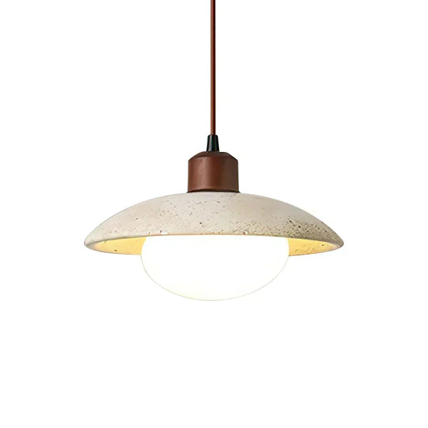 modern beige travertine disc pendant lamp 2