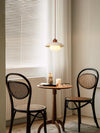 modern beige travertine disc pendant lamp 2
