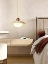 modern beige travertine disc pendant lamp 2