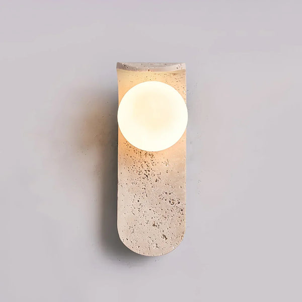 modern beige travertine glass globe wall lamp 5