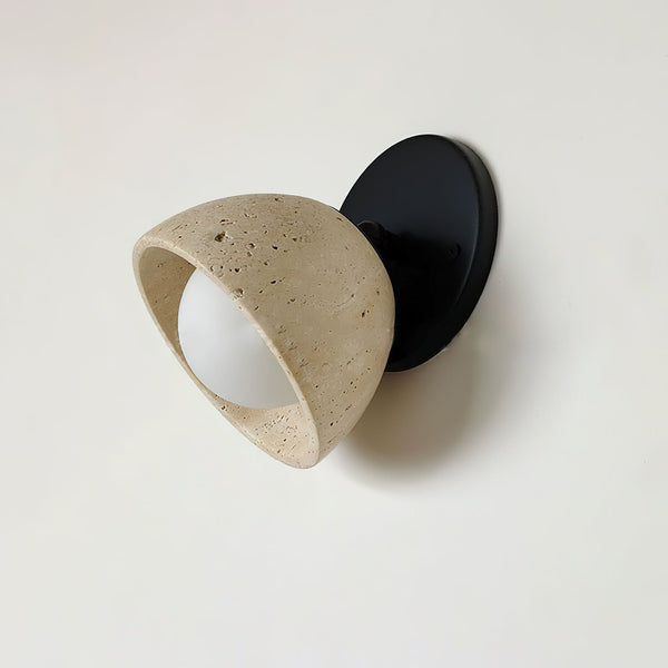 modern beige travertine glass wall sconce 6