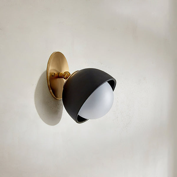 modern beige travertine glass wall sconce 6