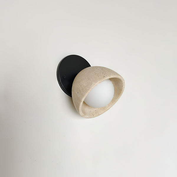 modern beige travertine glass wall sconce 6