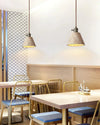 modern beige travertine gold metal pendant lamp