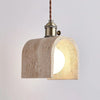 modern beige travertine gold metal pendant lamp