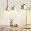 modern beige travertine gold metal pendant lamp