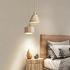 modern beige travertine gold metal pendant lamp