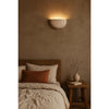 modern beige travertine half moon wall lamp