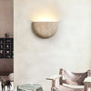 modern beige travertine half moon wall lamp