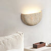 modern beige travertine half moon wall lamp