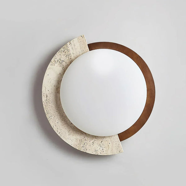 modern beige travertine halo led ceiling light