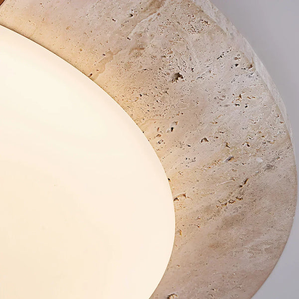 modern beige travertine halo led ceiling light