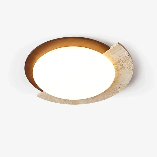 modern beige travertine halo led ceiling light