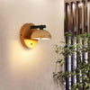 modern beige travertine hemispherical led wall light