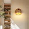 modern beige travertine hemispherical led wall light