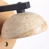 modern beige travertine hemispherical led wall light
