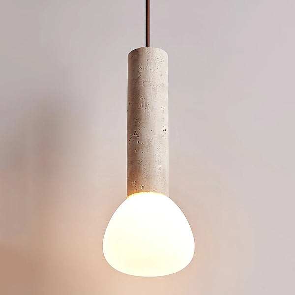 modern beige travertine matchstick pendant lamp