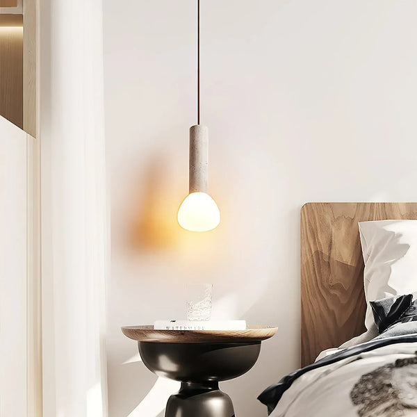 modern beige travertine matchstick pendant lamp