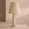 modern beige travertine octagonal table lamp
