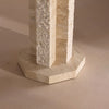modern beige travertine octagonal table lamp