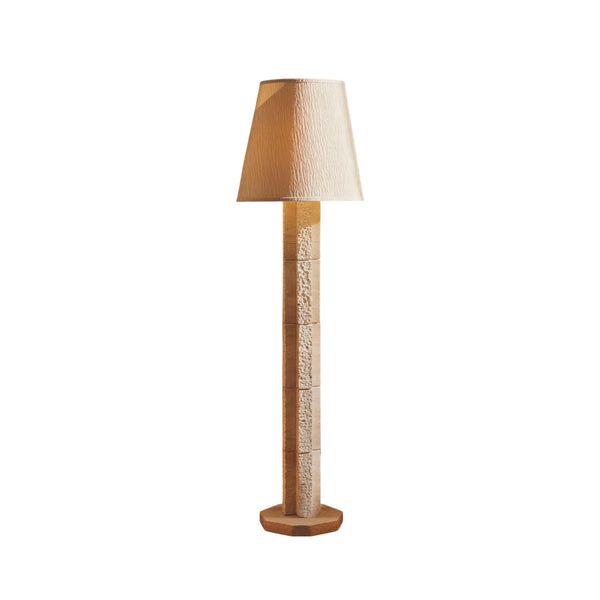 modern beige travertine paper floor lamp