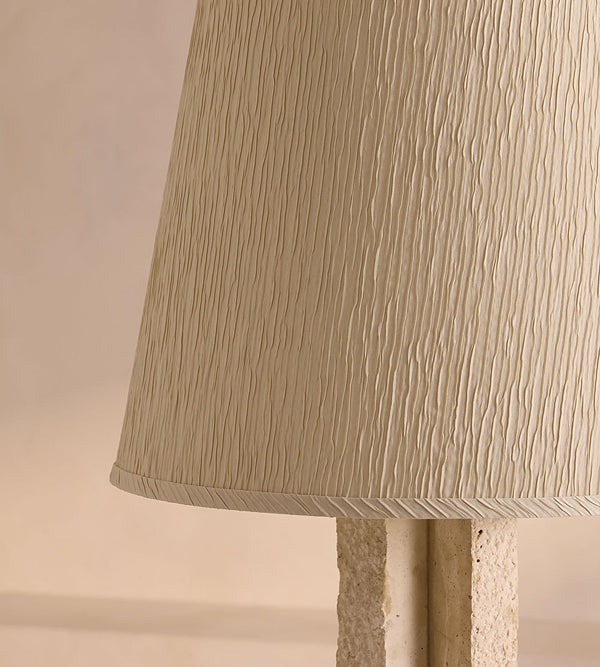 modern beige travertine paper floor lamp