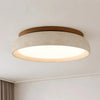 modern beige travertine round flush mount ceiling light