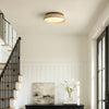 modern beige travertine round flush mount ceiling light