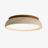 modern beige travertine round flush mount ceiling light