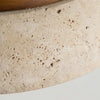 modern beige travertine round flush mount ceiling light