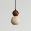 modern beige travertine round pendant lamp