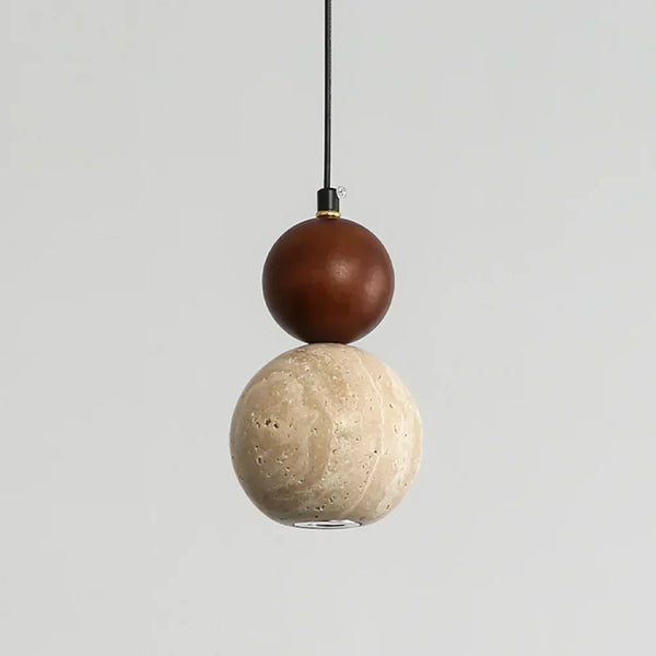 modern beige travertine round pendant lamp