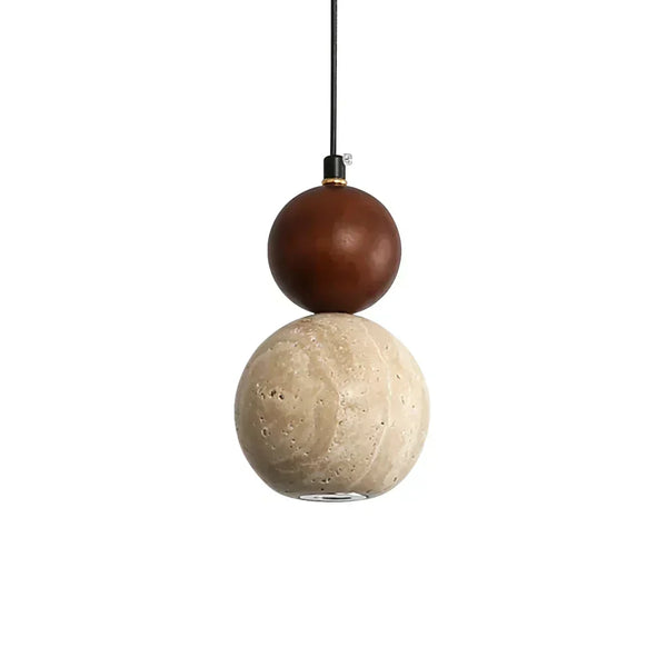 modern beige travertine round pendant lamp