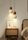 modern beige travertine round pendant lamp