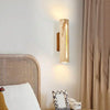 modern beige travertine wood cylinder wall lamp 3