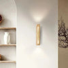 modern beige travertine wood cylinder wall lamp 3