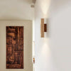 modern beige travertine wood cylinder wall lamp 3