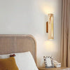 modern beige travertine wood cylinder wall lamp 3