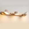 modern beige travertine wood duo led wall light