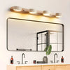 modern beige travertine wood duo led wall light
