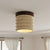 modern beige travertine wood flush mount ceiling light